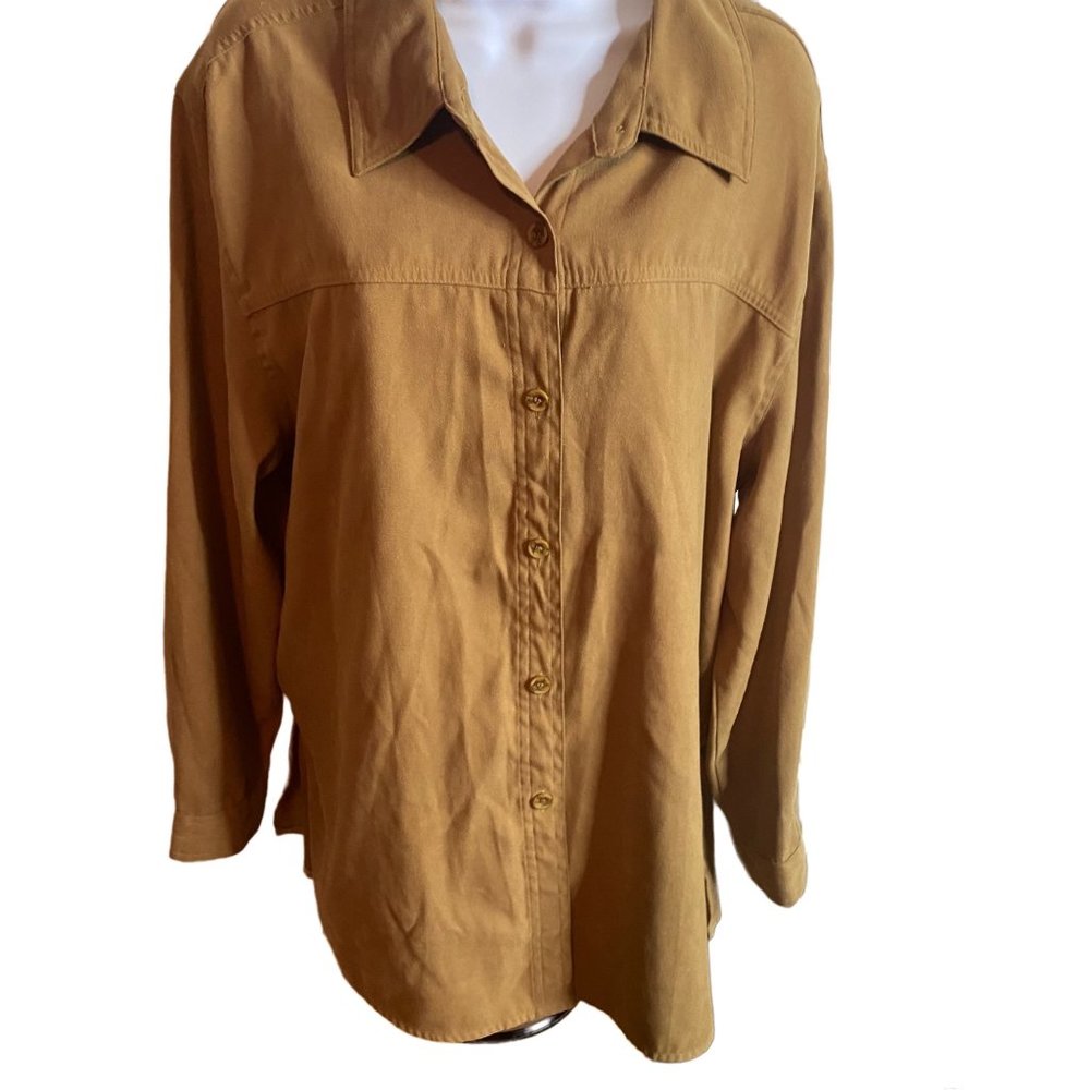 Joanna Button Front Brown Jacket Size Xl Fall Har… - image 4